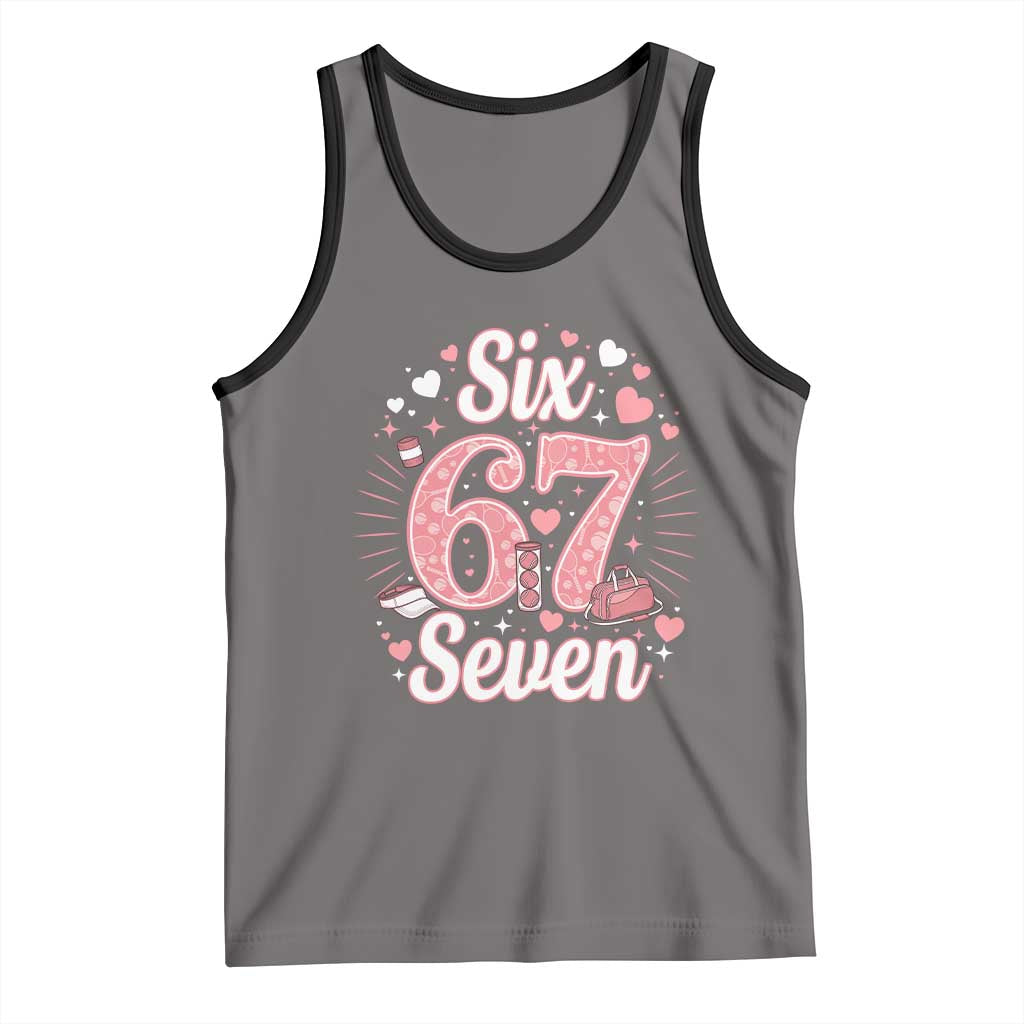Funny Six Seven Tennis Meme Tank Top Gen Z Valentine TS12 Deep Heather Black Print Your Wear
