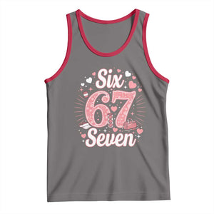 Funny Six Seven Tennis Meme Tank Top Gen Z Valentine TS12 Deep Heather Red Print Your Wear