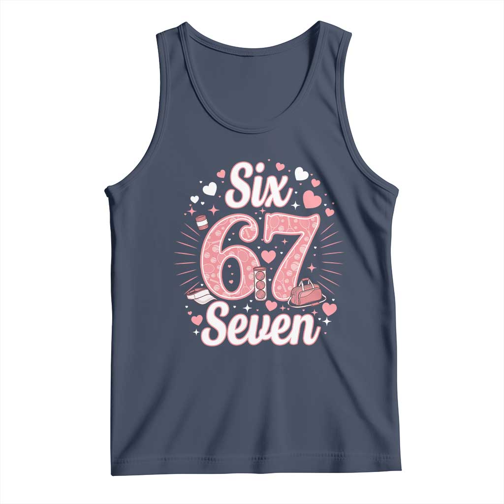Funny Six Seven Tennis Meme Tank Top Gen Z Valentine TS12 Navy Print Your Wear