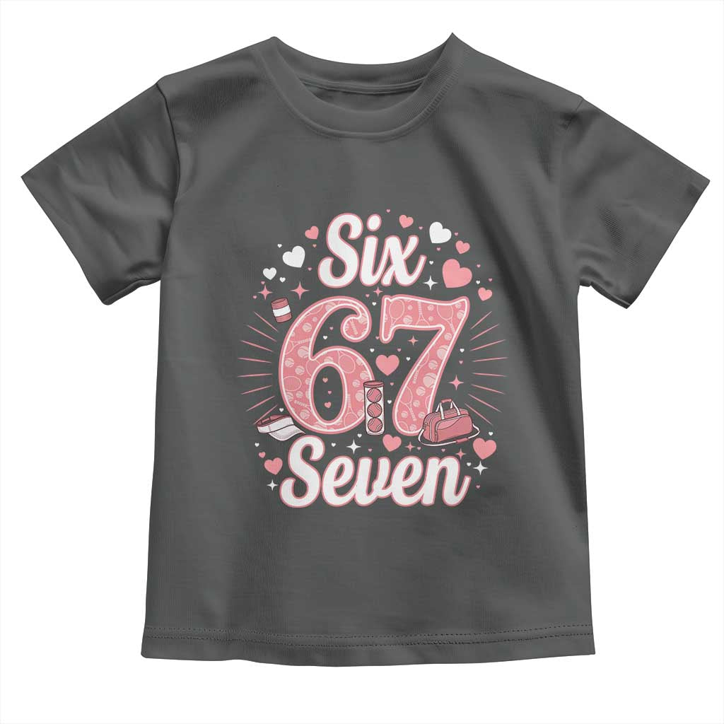Funny Six Seven Tennis Meme Toddler T Shirt Gen Z Valentine TS12 Dark Heather Print Your Wear