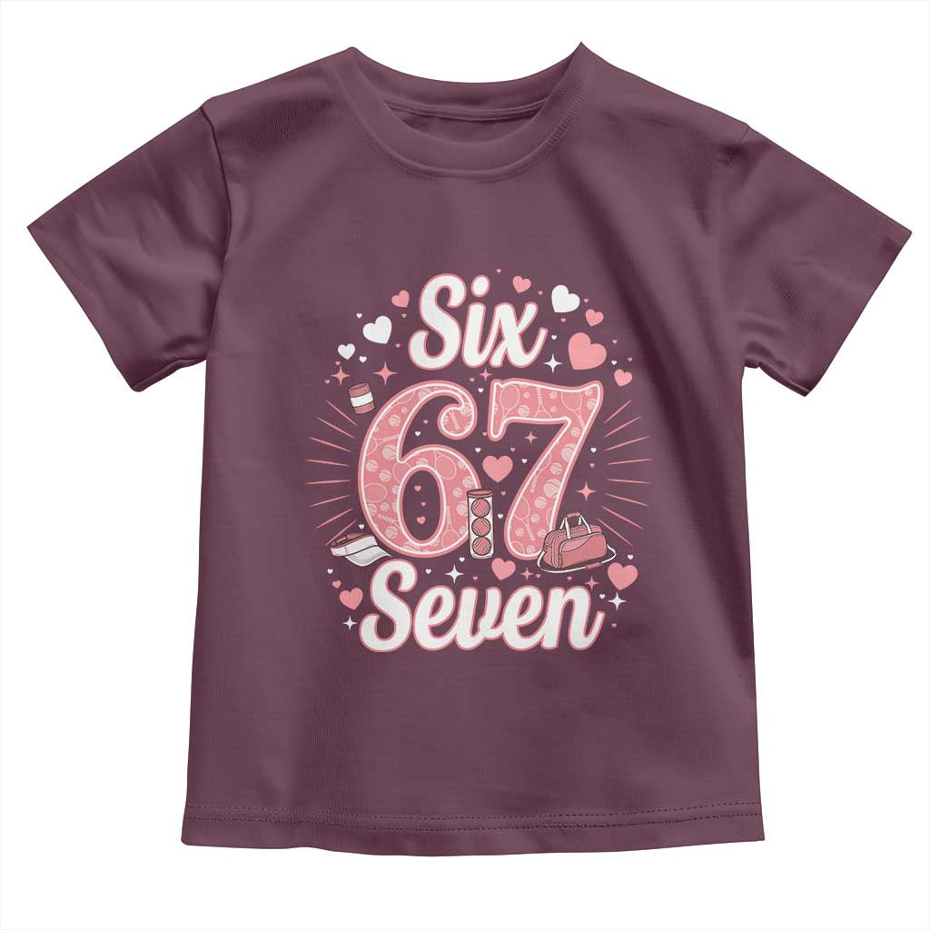Funny Six Seven Tennis Meme Toddler T Shirt Gen Z Valentine TS12 Maroon Print Your Wear