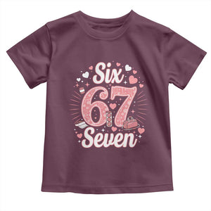 Funny Six Seven Tennis Meme Toddler T Shirt Gen Z Valentine TS12 Maroon Print Your Wear
