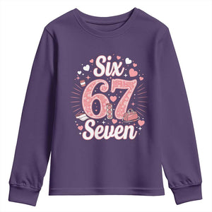 Funny Six Seven Tennis Meme Youth Sweatshirt Gen Z Valentine TS12 Purple Print Your Wear