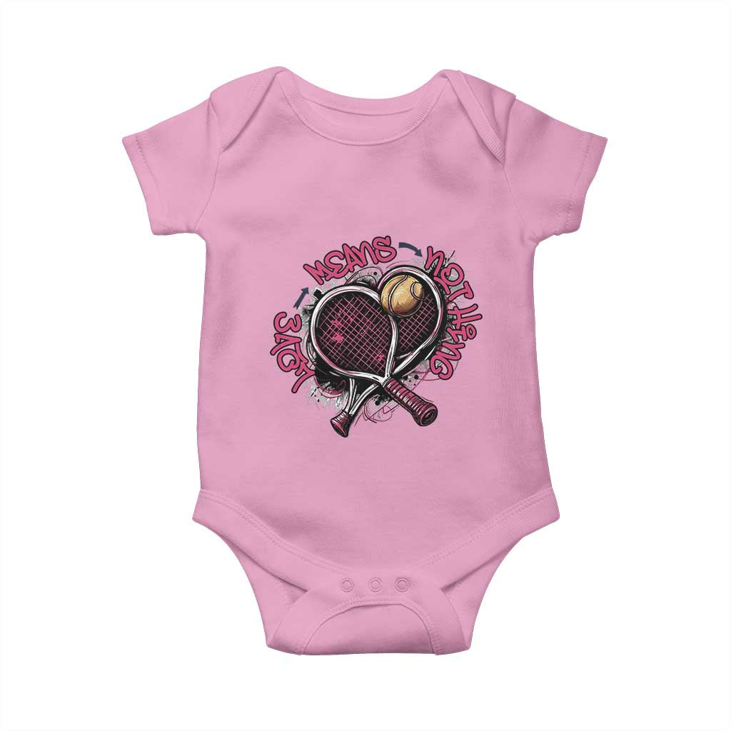 Love Means Nothing Baby Onesie Tennis Lovers TS12 Light Pink Print Your Wear