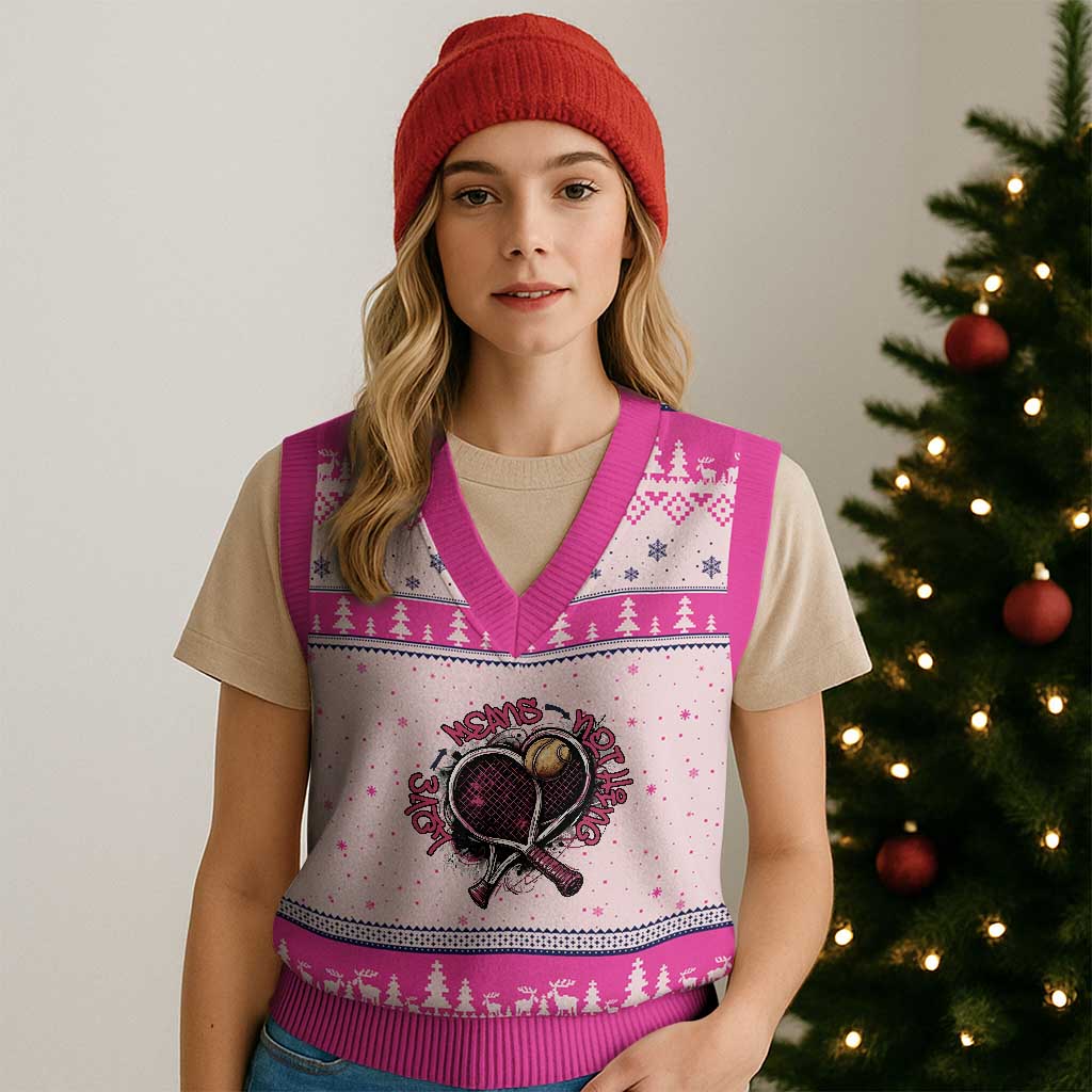 Love Means Nothing V-Neck Knit Sweater Vest Tennis Lovers TS12 Hot Pink Print Your Wear
