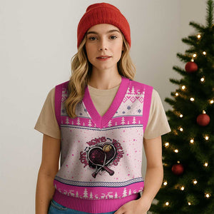 Love Means Nothing V-Neck Knit Sweater Vest Tennis Lovers TS12 Hot Pink Print Your Wear