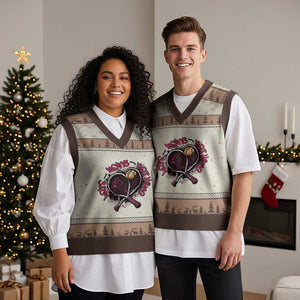 Love Means Nothing V-Neck Knit Sweater Vest Tennis Lovers TS12 Mocha Mousse Print Your Wear