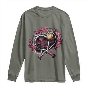 Love Means Nothing Long Sleeve Shirt Tennis Lovers TS12 Military Green Print Your Wear