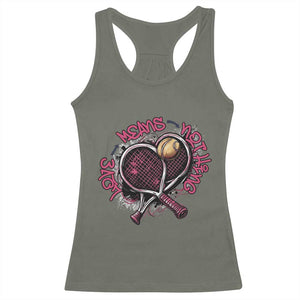 Love Means Nothing Racerback Tank Top Tennis Lovers TS12 Military Green Print Your Wear