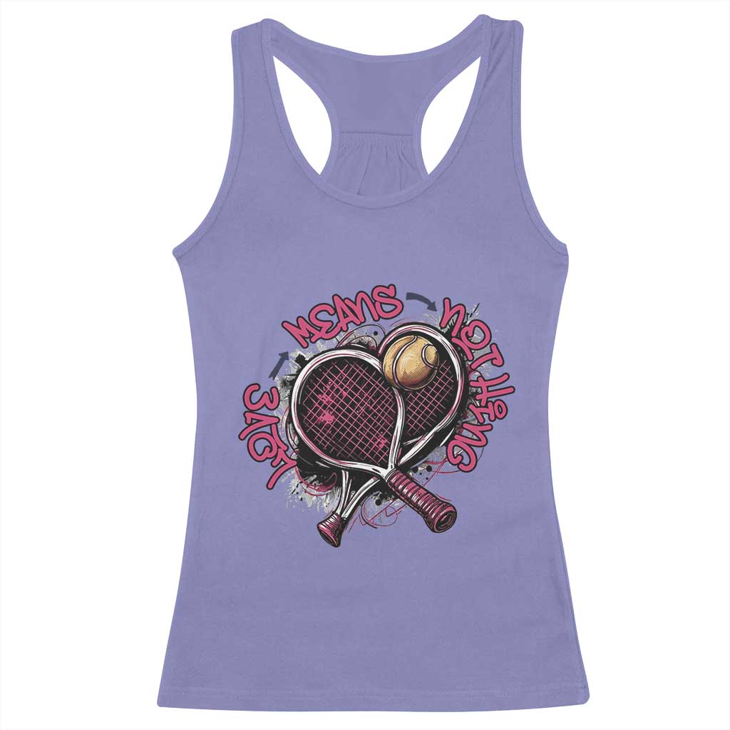 Love Means Nothing Racerback Tank Top Tennis Lovers TS12 Violet Print Your Wear