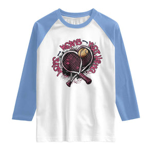 Love Means Nothing Raglan Shirt Tennis Lovers TS12 White Carolina Blue Print Your Wear