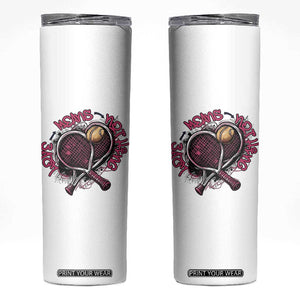 Love Means Nothing Skinny Tumbler Tennis Lovers TS12 White Print Your Wear