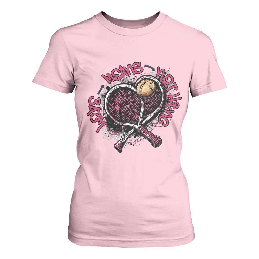 Love Means Nothing T Shirt For Women Tennis Lovers TS12 Light Pink Print Your Wear