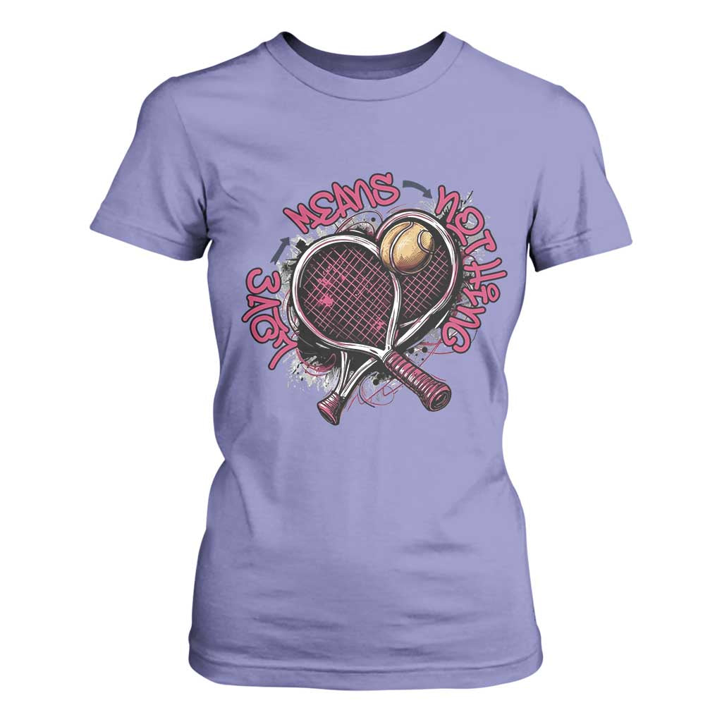 Love Means Nothing T Shirt For Women Tennis Lovers TS12 Violet Print Your Wear