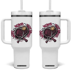 Love Means Nothing Tumbler With Handle Tennis Lovers TS12 One Size: 40 oz White Print Your Wear