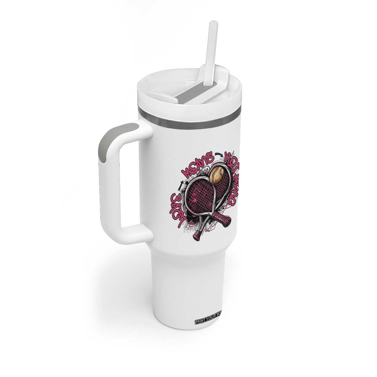 Love Means Nothing Tumbler With Handle Tennis Lovers TS12 Print Your Wear