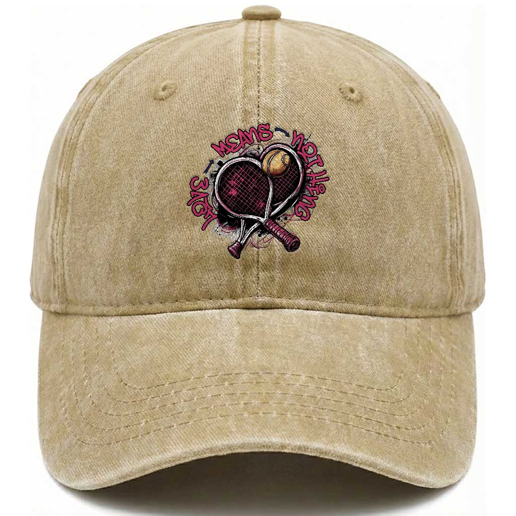 Love Means Nothing Washed Cotton Baseball Cap Tennis Lovers TS12 Print Your Wear