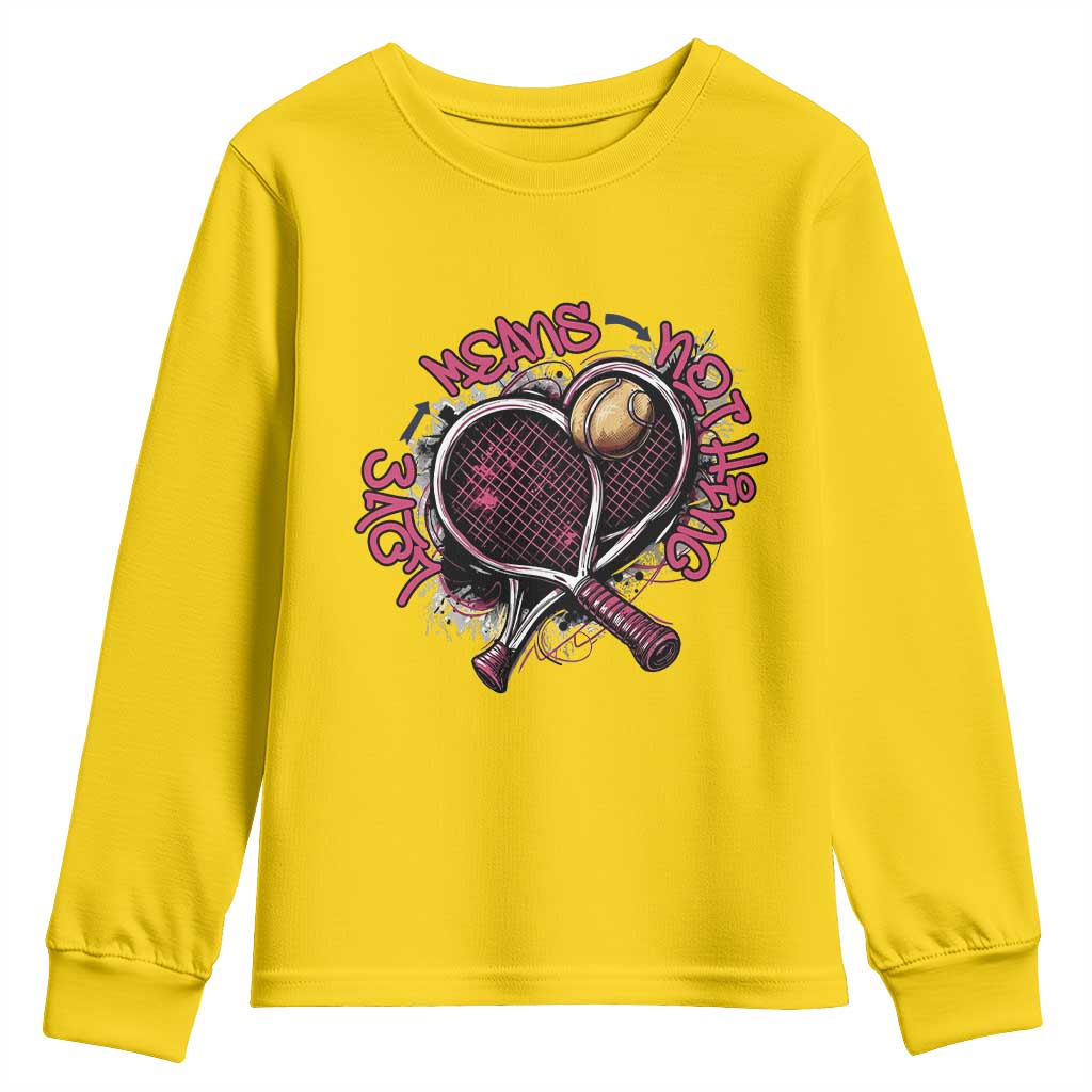 Love Means Nothing Youth Sweatshirt Tennis Lovers TS12 Daisy Print Your Wear