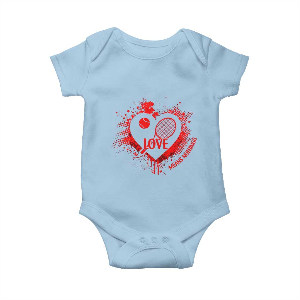 Love Means Nothing To A Tennis Player Baby Onesie Valentines Day Gift TS12 Light Blue Print Your Wear