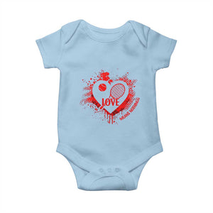 Love Means Nothing To A Tennis Player Baby Onesie Valentines Day Gift TS12 Light Blue Print Your Wear