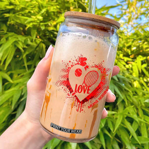 Love Means Nothing To A Tennis Player Glass Can Valentines Day Gift TS12 White Print Your Wear