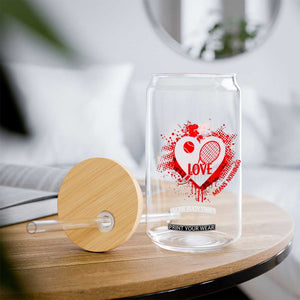 Love Means Nothing To A Tennis Player Glass Can Valentines Day Gift TS12 Print Your Wear