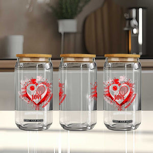Love Means Nothing To A Tennis Player Glass Can Valentines Day Gift TS12 Print Your Wear
