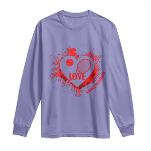 Love Means Nothing To A Tennis Player Long Sleeve Shirt Valentines Day Gift TS12 Violet Print Your Wear