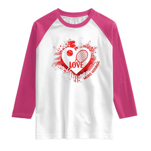 Love Means Nothing To A Tennis Player Raglan Shirt Valentines Day Gift TS12 White Heliconia Print Your Wear