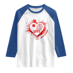 Love Means Nothing To A Tennis Player Raglan Shirt Valentines Day Gift TS12 White Royal Print Your Wear