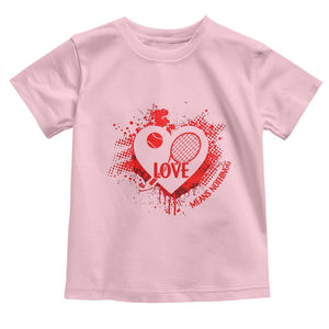 Love Means Nothing To A Tennis Player Toddler T Shirt Valentines Day Gift TS12 Light Pink Print Your Wear