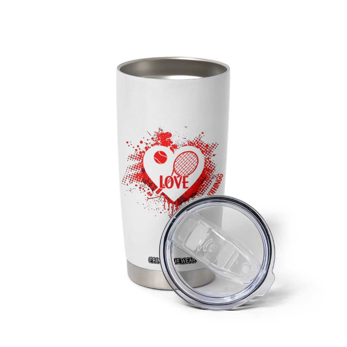 Love Means Nothing To A Tennis Player Tumbler Cup Valentines Day Gift TS12 Print Your Wear
