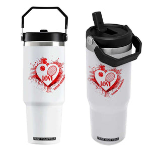 Love Means Nothing To A Tennis Player Flip Straw Tumbler Valentines Day Gift TS12 One Size: 30 oz White Print Your Wear
