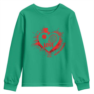 Love Means Nothing To A Tennis Player Youth Sweatshirt Valentines Day Gift TS12 Irish Green Print Your Wear
