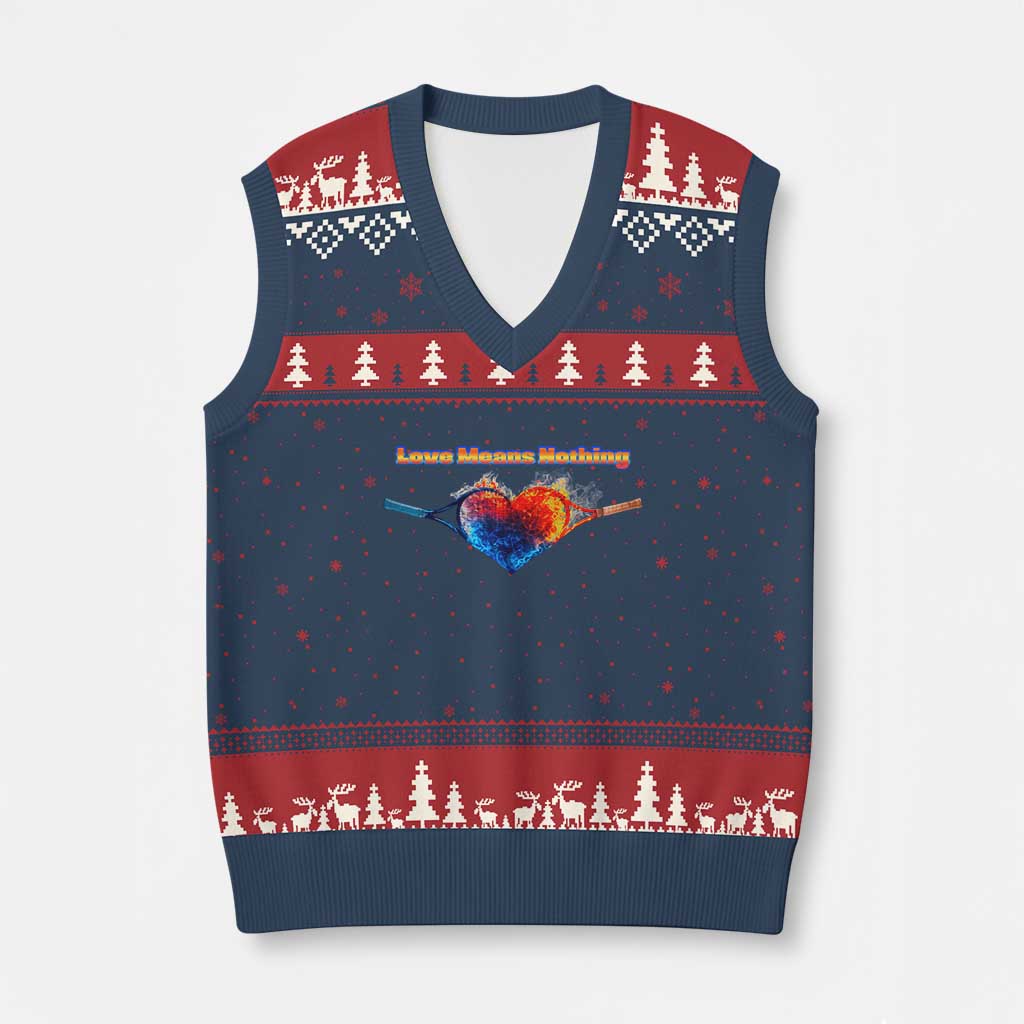 Love Means Nothing V-Neck Knit Sweater Vest Valentines Day Gift TS12 Navy Red Print Your Wear