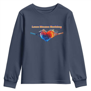 Love Means Nothing Youth Sweatshirt Valentines Day Gift TS12 Navy Print Your Wear