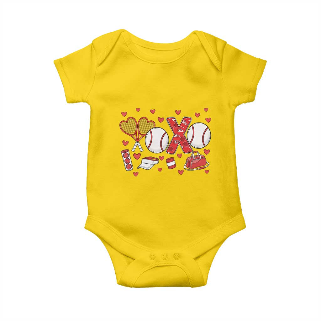 Cute XOXO Tennis Player Baby Onesie Valentines Tennis Gift TS12 Daisy Print Your Wear