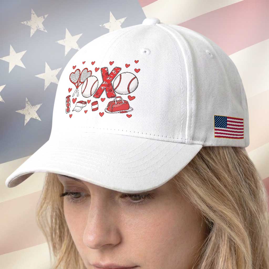 Cute XOXO Tennis Player Baseball Cap Valentines Tennis Gift TS12 Print Your Wear