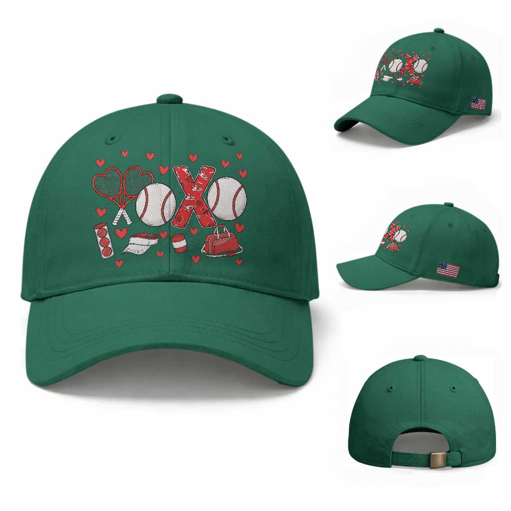 Cute XOXO Tennis Player Baseball Cap Valentines Tennis Gift TS12 Baseball Cap Universal Fit Irish Green Print Your Wear