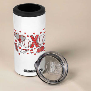 Cute XOXO Tennis Player 4 in 1 Can Cooler Tumbler Valentines Tennis Gift TS12 Print Your Wear