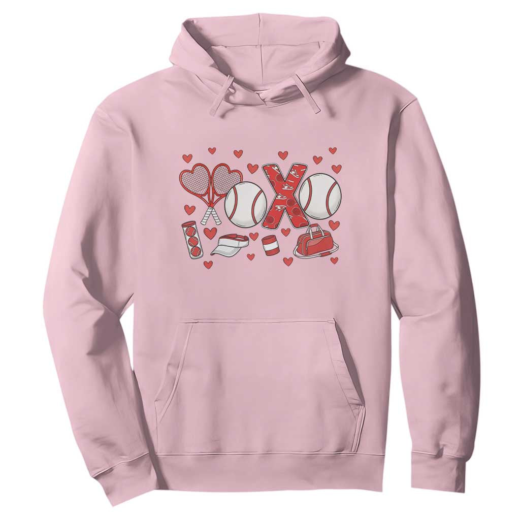 Cute XOXO Tennis Player Hoodie Valentines Tennis Gift TS12 Light Pink Print Your Wear