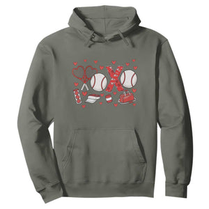 Cute XOXO Tennis Player Hoodie Valentines Tennis Gift TS12 Military Green Print Your Wear