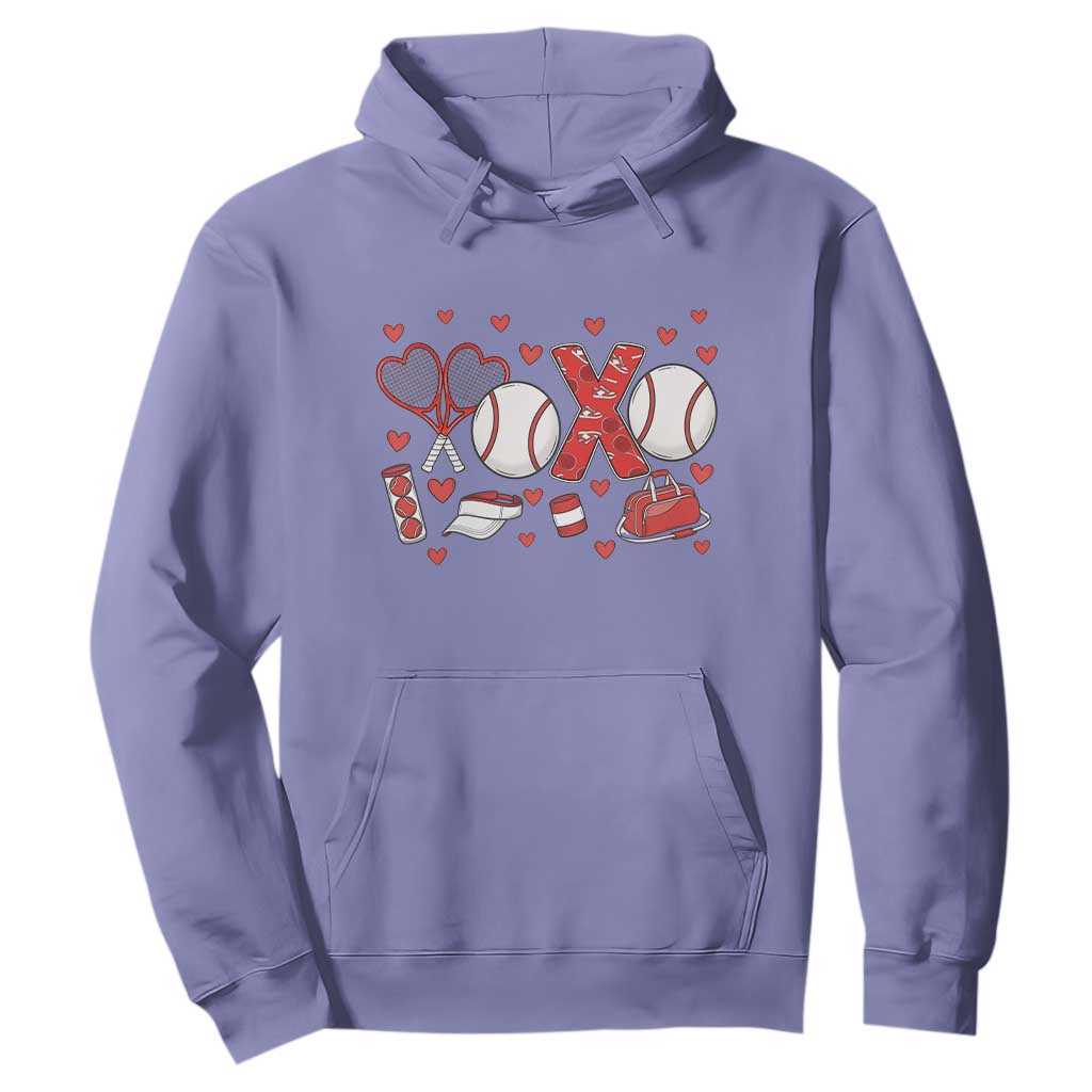 Cute XOXO Tennis Player Hoodie Valentines Tennis Gift TS12 Violet Print Your Wear