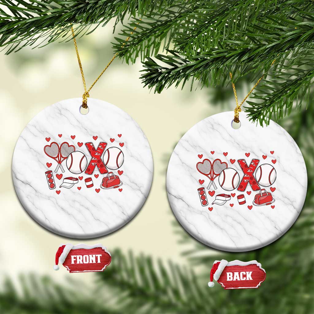 Cute XOXO Tennis Player Ceramic Ornament Valentines Tennis Gift TS12 1pc White Marble Print Your Wear
