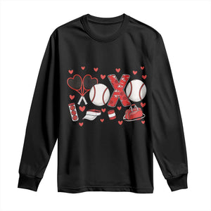 Cute XOXO Tennis Player Long Sleeve Shirt Valentines Tennis Gift TS12 Black Print Your Wear