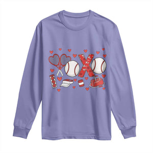 Cute XOXO Tennis Player Long Sleeve Shirt Valentines Tennis Gift TS12 Violet Print Your Wear