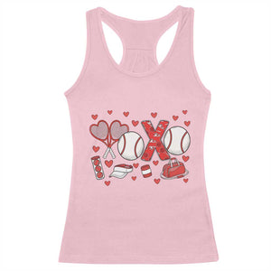 Cute XOXO Tennis Player Racerback Tank Top Valentines Tennis Gift TS12 Light Pink Print Your Wear
