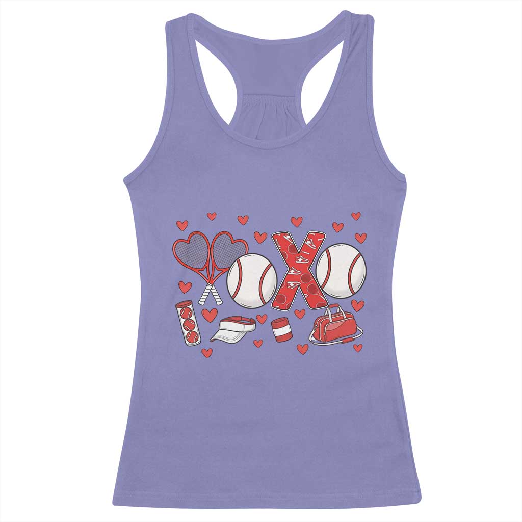 Cute XOXO Tennis Player Racerback Tank Top Valentines Tennis Gift TS12 Violet Print Your Wear