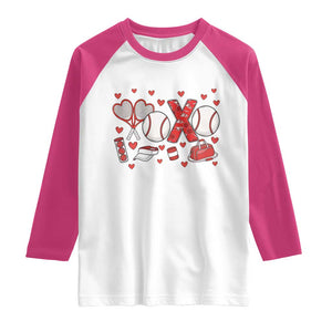 Cute XOXO Tennis Player Raglan Shirt Valentines Tennis Gift TS12 White Heliconia Print Your Wear
