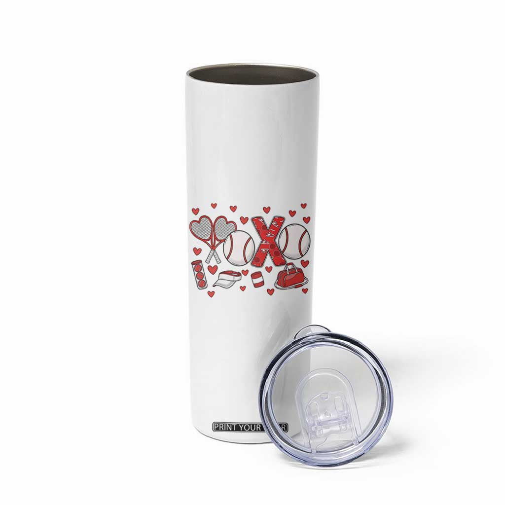 Cute XOXO Tennis Player Skinny Tumbler Valentines Tennis Gift TS12 Print Your Wear